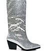 Color:Silver - Image 4 - Driven Shiny Rhinestone Tall Western Boots