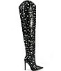 Color:Black - Image 2 - Starling Pearl and Crystal Thigh High Boots
