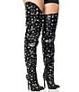 Color:Black - Image 5 - Starling Pearl and Crystal Thigh High Boots
