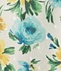 Color:Off White/Aqua/Yellow - Image 3 - Floral Print Clipped Dot Chiffon Trim Tie Straps Square Neck Tiered Midi Dress