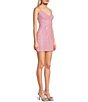 Color:Light Pink/Iridescent - Image 3 - Pattern Sequin V-Neck Bungee Strap Bodycon Dress