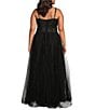 Color:Black/Black - Image 2 - Plus Sleeveless Bungee Spaghetti Strap Floral Lace Dress