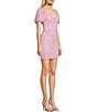 Color:Bubble Gum/IRI - Image 3 - Puff Short Sleeve Sweetheart Bodycon Dress