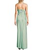 Color:Sage - Image 3 - Satin Strapless A-Line Long Dress