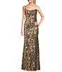 Color:Gold - Image 1 - Sequin Paillettes Scoop Neck Long Dress