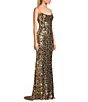 Color:Gold - Image 3 - Sequin Paillettes Scoop Neck Long Dress