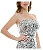 Color:Silver - Image 4 - Sequin Strapless Side Slit Midi Dress