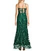 Color:Hunter Green - Image 2 - Sleeveless Sweetheart Embroidery Sequin Bustier Long Dress
