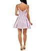 Color:Lilac/Silver - Image 2 - Spaghetti Strap V-Neck Banded Waist Glitter Party Dress