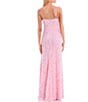 Color:Pink/Iridescent - Image 2 - Velvet Embroidered Sequin Front Slit Long Dress