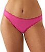 Color:Raspberry Sorbet - Image 1 - Inspired Eyelet Stretch Lace Trim Thong