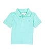Color:Aqua Verde - Image 1 - Baby Boys 3-24 Months Short-Sleeve Mesh Polo Shirt
