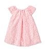 Color:Pink - Image 2 - Baby Girls 3-9 Months Flutter-Sleeve Lace Trapeze Dress