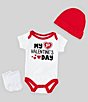 Color:Red - Image 1 - Baby Newborn-9 Months Short-Sleeve Valentine's Bodysuit