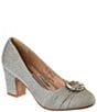 Color:Silver - Image 1 - Girls' Athena Glitter Jewel Ornament Pumps (Youth)