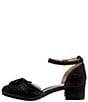 Color:Black Glitter - Image 3 - Girls' Elizabeth Rhinestone Satin Bow Glitter Dress Shoes (Toddler)