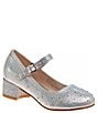 Color:Silver - Image 1 - Girls' Sophie Rhinestone Dress Mary Janes (Youth)