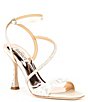 Color:Ivory - Image 1 - Sally Crystal Embellished Ankle Strap Dress Sandals