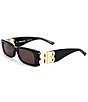 Color:Black/Gold - Image 1 - Unisex BB0096S 51mm Rectangle Sunglasses