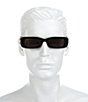 Color:Black/Gold - Image 2 - Unisex BB0096S 51mm Rectangle Sunglasses