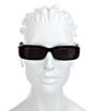 Color:Black/Gold - Image 3 - Unisex BB0096S 51mm Rectangle Sunglasses