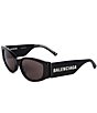 Color:Black - Image 1 - Unisex BB0258S 58mm Cat Eye Sunglasses