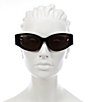 Color:Black - Image 2 - Unisex BB0258S 58mm Cat Eye Sunglasses