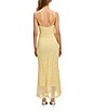 Color:Canary Yellow - Image 2 - Adoni Square Neck Textured Floral Mesh Midi Slip Dress