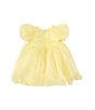 Color:Sunshine - Image 2 - Baby Girls Newborn-18 Months Juliet Puffed-Sleeve Organza Dress