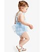 Color:Frost - Image 3 - Baby Girls Newborn-18 Months Sleeveless Floral Embroidered Panel Bubble Romper
