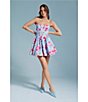 Color:Garden Floral - Image 5 - Elsie Floral Corset Bodice Sleeveless Sweetheart Neck Mini A-Line Dress