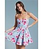 Color:Garden Floral - Image 6 - Elsie Floral Corset Bodice Sleeveless Sweetheart Neck Mini A-Line Dress