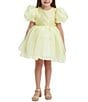 Color:Sunshine - Image 1 - Little/Big Girls 4-16 Juliet Puffed-Sleeve Organza Mini Dress