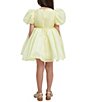 Color:Sunshine - Image 2 - Little/Big Girls 4-16 Juliet Puffed-Sleeve Organza Mini Dress