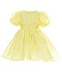 Color:Sunshine - Image 6 - Little/Big Girls 4-16 Juliet Puffed-Sleeve Organza Mini Dress