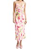 Color:Water Color - Image 1 - Malinda Floral Watercolor Print V-Neck Sleeveless Midi Dress