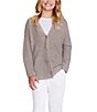 Color:Beach Rock - Image 1 - Big Girls 6-14 CozyChic®Cable Button Cardigan