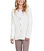 Color:Pearl - Image 1 - Big Girls 6-14 CozyChic®Cable Button Cardigan