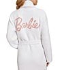 Color:Sea Salt/Dusty Rose - Image 4 - CozyChic® Barbie™ Plush Ribbed Knit Adult Robe