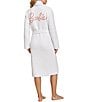Color:Sea Salt/Dusty Rose - Image 1 - CozyChic® Barbie™ Plush Ribbed Knit Adult Robe