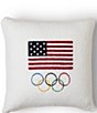 Color:Pearl/Multi - Image 1 - CozyChic® Team USA Flag Olympic Ring Pillow