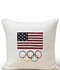 Color:Pearl/Multi - Image 2 - CozyChic® Team USA Flag Olympic Ring Pillow
