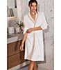 Color:Sea Salt/Shell - Image 4 - CozyChic® Ultra Lite Tipped Ribbed Short Robe