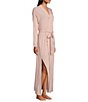 Color:Faded Rose - Image 3 - Luxe Milk Jersey Long Sleeve Duster Robe