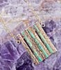 Color:Gold - Image 3 - Bronze and Genuine Turquoise Plated Collar Necklace