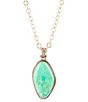 Color:Multi - Image 1 - Bronze and Lime Turquoise Long Pendant Necklace