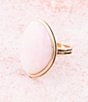 Color:Opal/Gold - Image 4 - Bronze and Pink Opal Genuine Stone Statement Ring