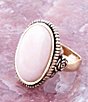 Color:Opal/Gold - Image 3 - Bronze and Pink Opal Genuine Stone Statement Ring