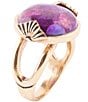 Color:Bronze - Image 1 - Bronze and Purple Turquoise Statement Cocktail Ring