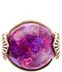 Color:Bronze - Image 2 - Bronze and Purple Turquoise Statement Cocktail Ring